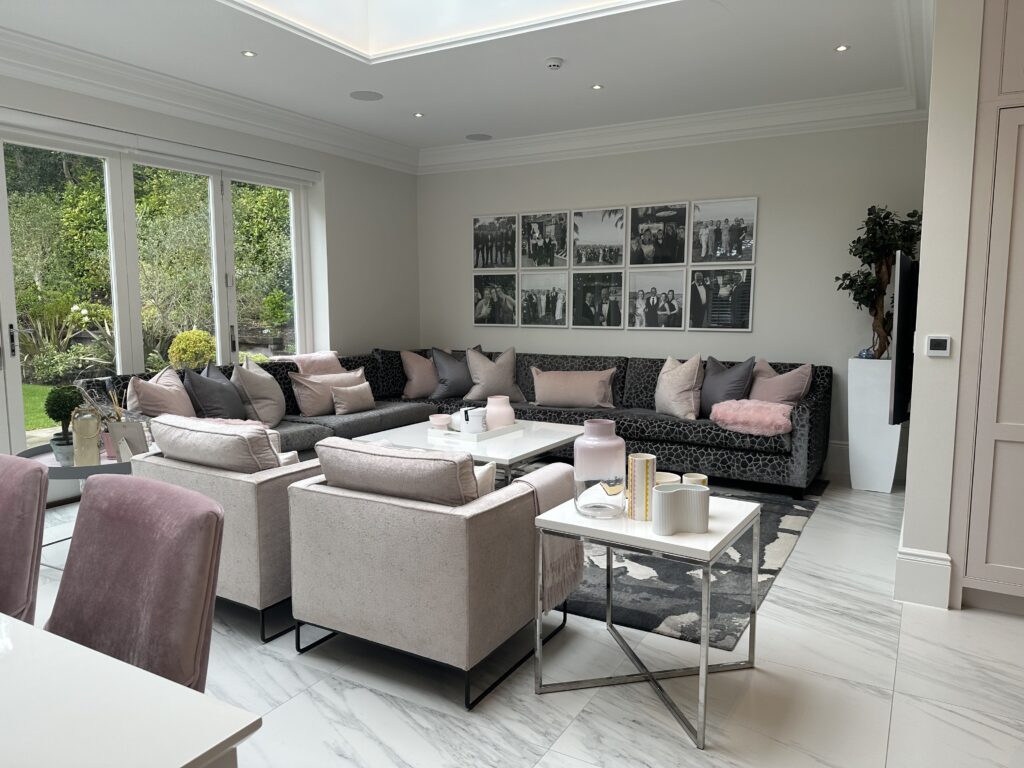 Before and after home staging of a Surrey family living room