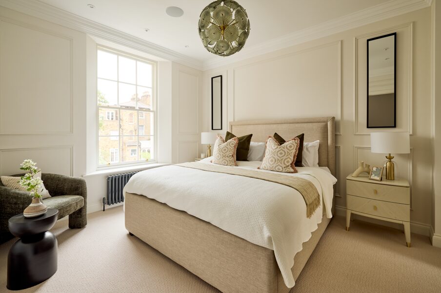 neutral bedroom interior scheme for home staging in london transformation