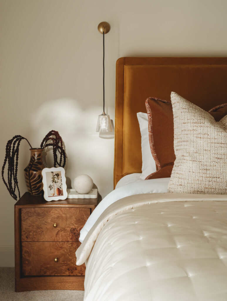 soho home style interior design bedroom scheme for surrey family home