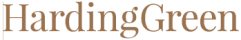 harding green logo in brown text