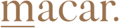 macar logo in brown text
